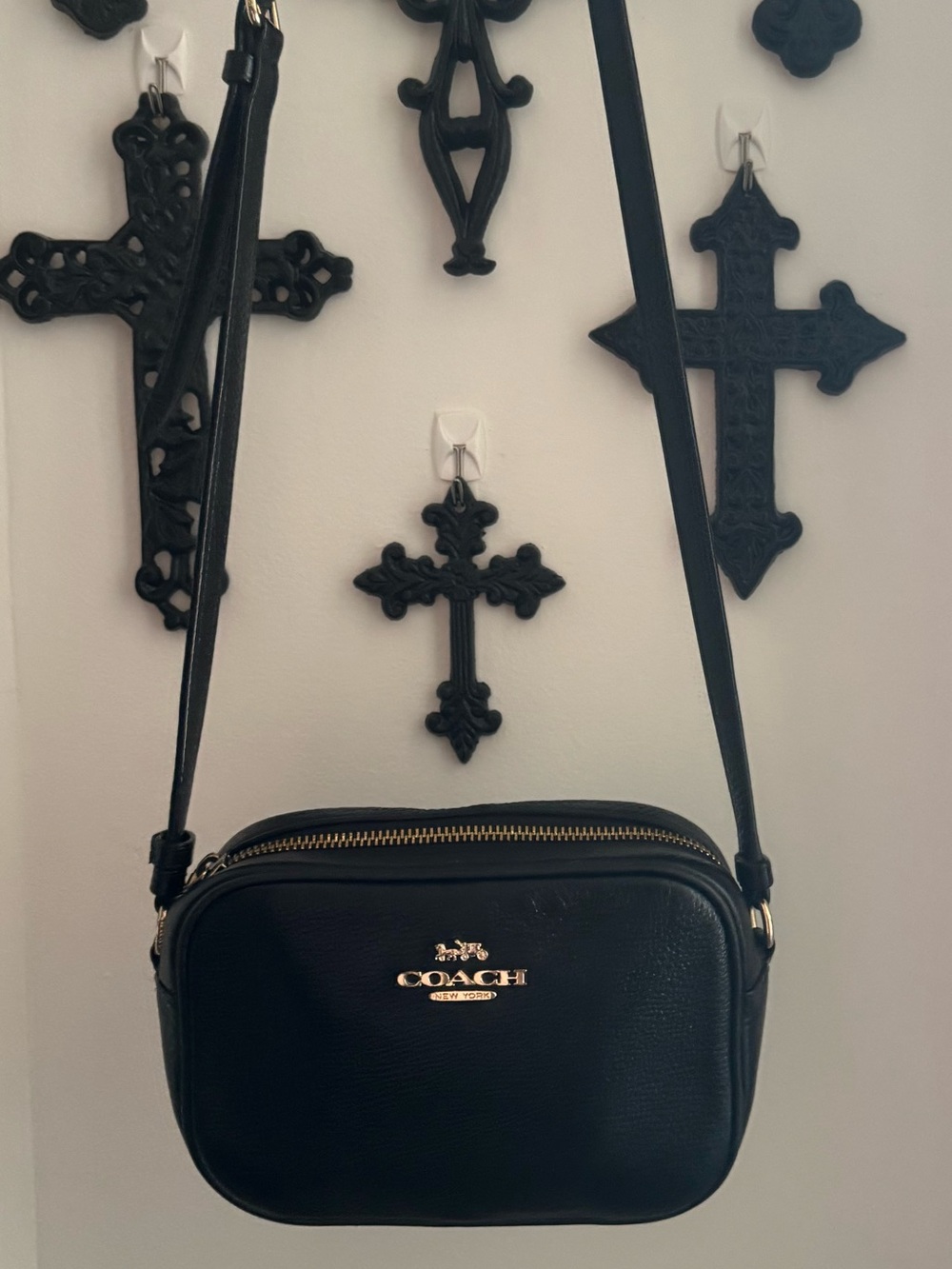 COACH Black Pebbled Leather Mini Jamie Camera Crossbody Bag - Picture 4 of 8